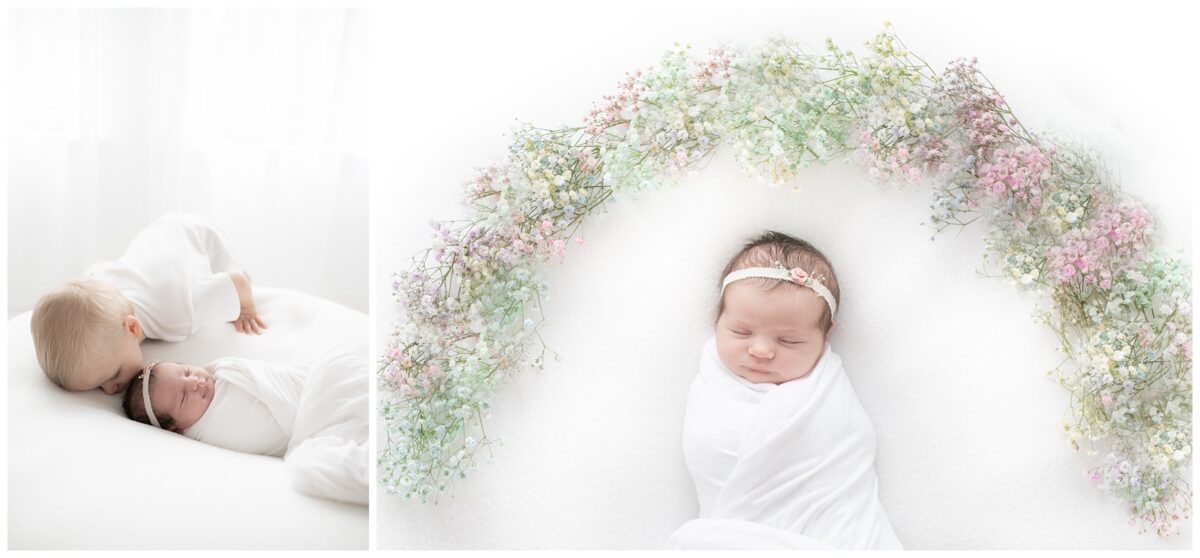 newborn baby celebrating being a rainbow baby