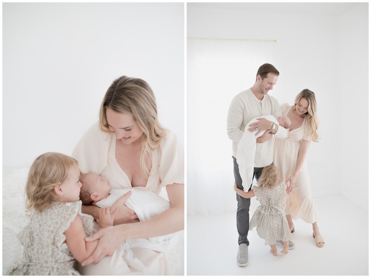 newborn studio session with family 